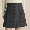Woolen Polka Dot High-Waisted A-Line Skirt - Petite Hip-Hugging Style for Women, Autumn/Winter 2025