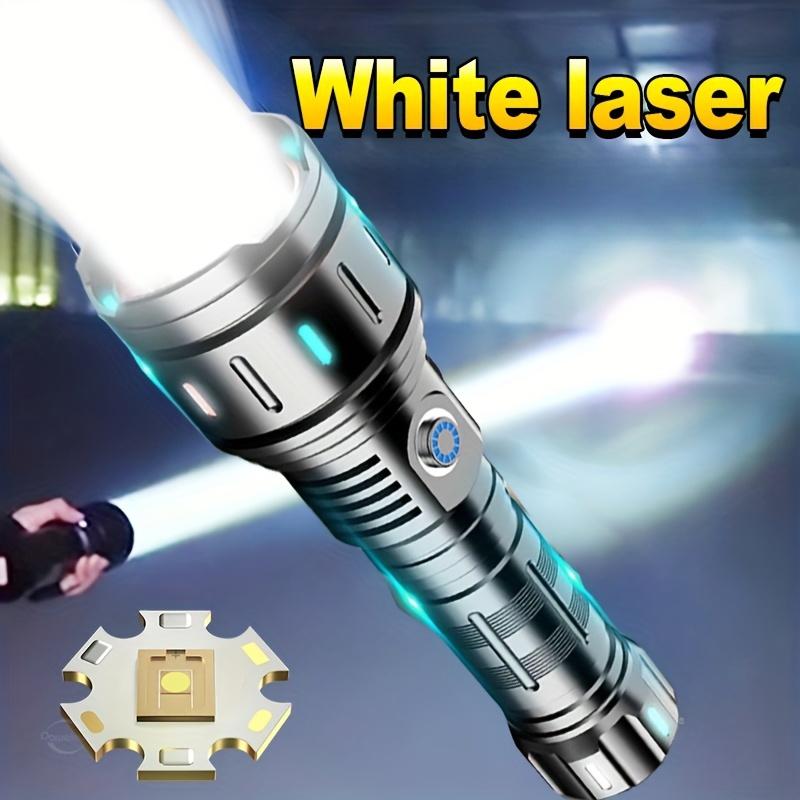 1pc High-power USB Rechargeable Strong Light Window Breaking Telescopic Zoom Multifunctional LED Flashlight