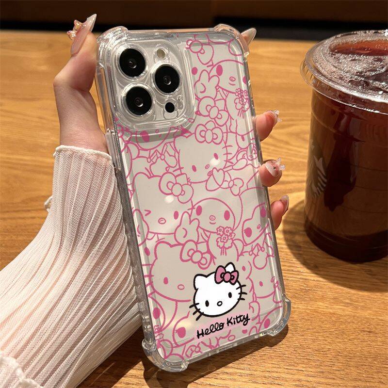 Sweet Hello Kitty Trasnaprent Casing For Huawei Honor 600 400 Lite 5G 400 Pro X9B X6C X7D X8D X6D X5C 5G Soft Shockproof Case