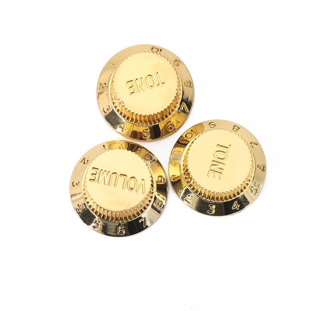 3pcs Guitar Volume Tone Knob Bass Speed Control Knob for ST/SQ Electric Guitar золотой