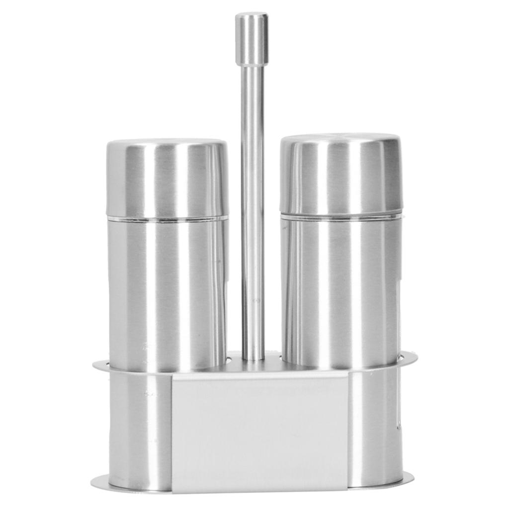 Condiment Container 304 Stainless Steel Seasoning Pots Set with Storage Rack Kitchen Supplies L