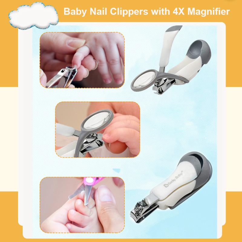 

Baby Nail Clippers with 4X Magnifier for close-up view Newborn Toddlers Kids Nail Clipper safer to trim baby Stainless Steel белый