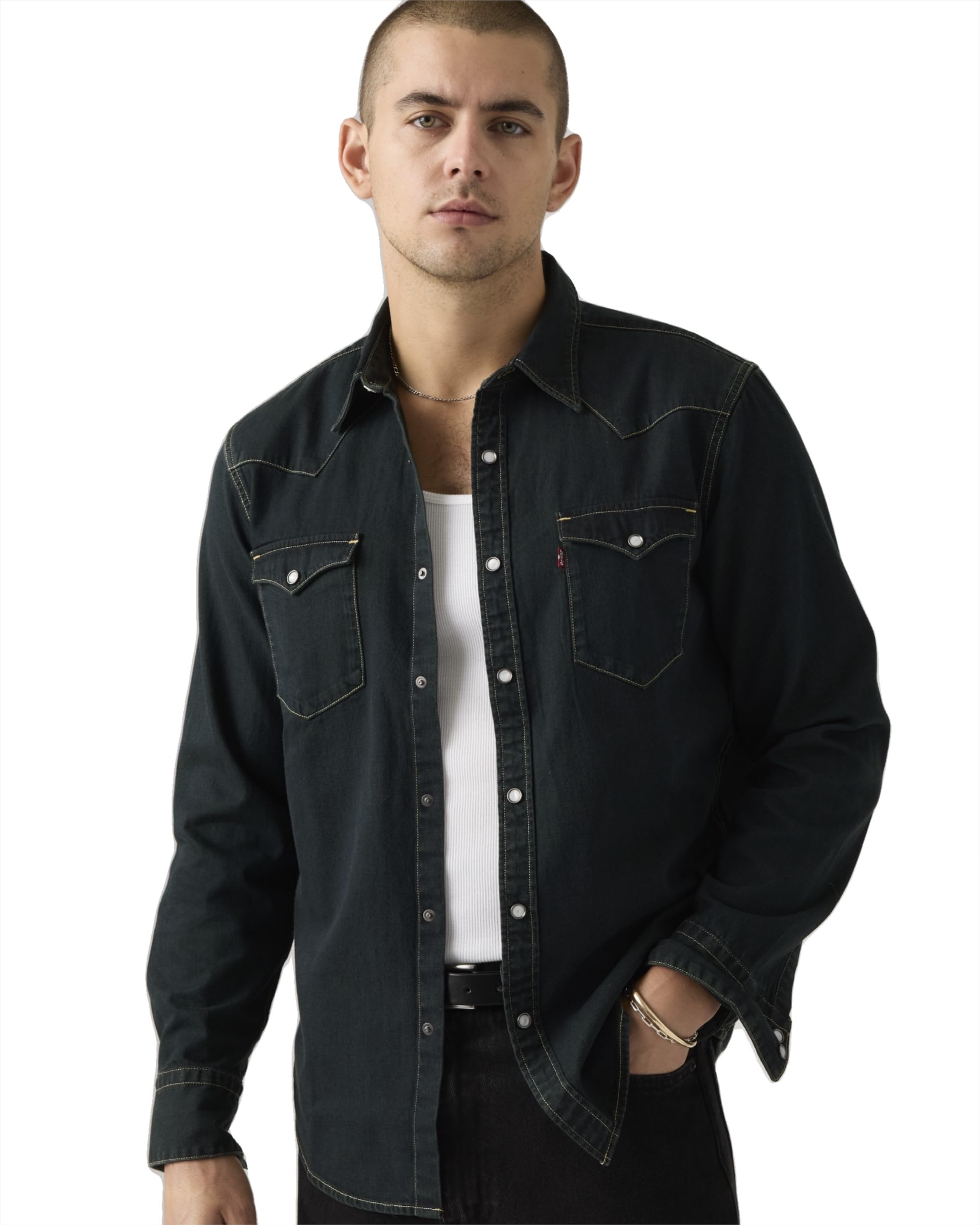 

Levi s BARSTOW WESTERN Long Sleeve Denim Shirt 85744-0114 US XS