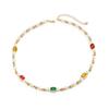 Ingemark Luxury Acrylic Rhinestone Imitation Pearl Beads Chain Necklace Men Retro Gold Color CCB Choker Necklace New Y2K Jewelry