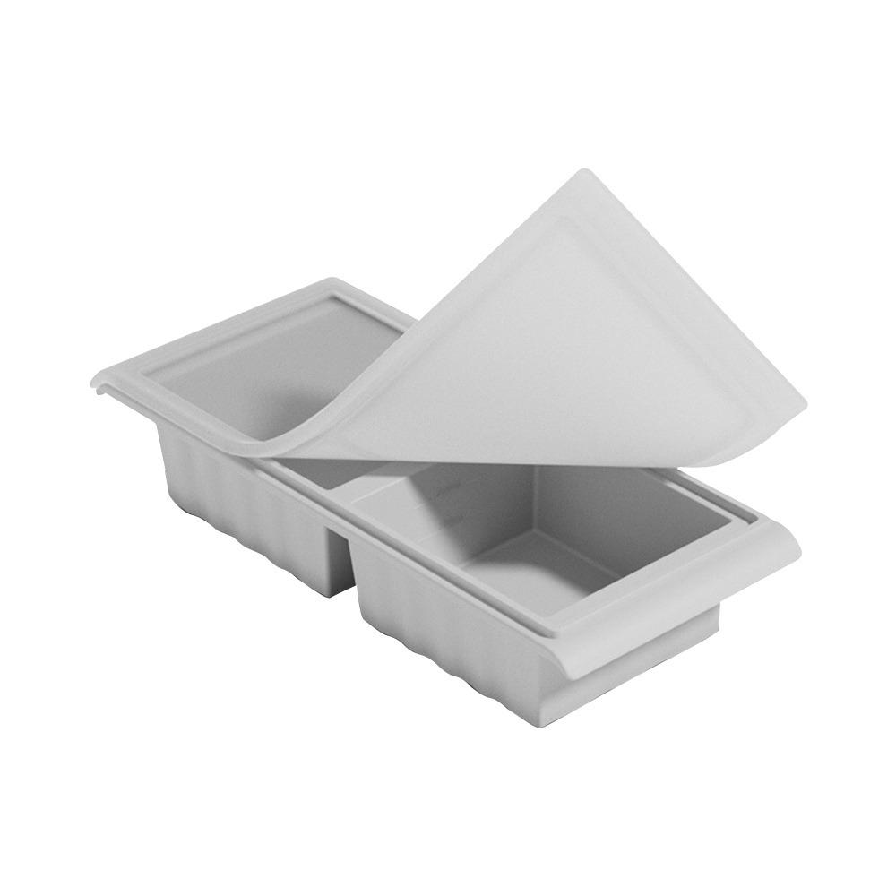 New 1/2 Grids Ice Cube Mold Silicone Extra Large Ice Mold Reusable with Lid Food Sauce Storage