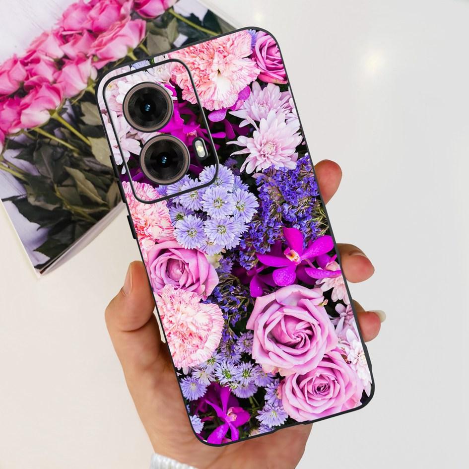 For Motorola Moto G85 Case MotoG85 5G 2024 Fashion Flower Soft Silicone Phone Cover For Motorola G85 MOTO G 85 Protective Fundas