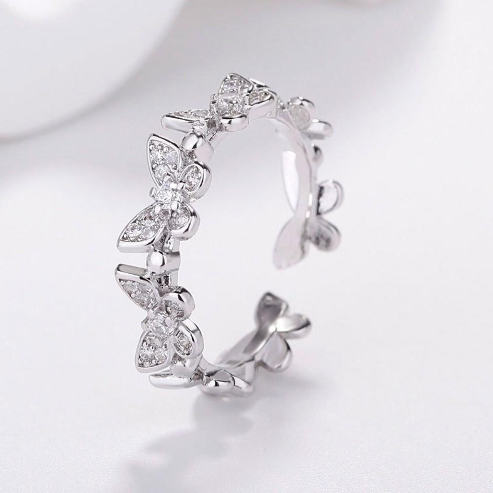 Dainty Jewelry Butterfly Rings Vintage Finger Rings New Fashion Zircon Rings Valentine‘s Day