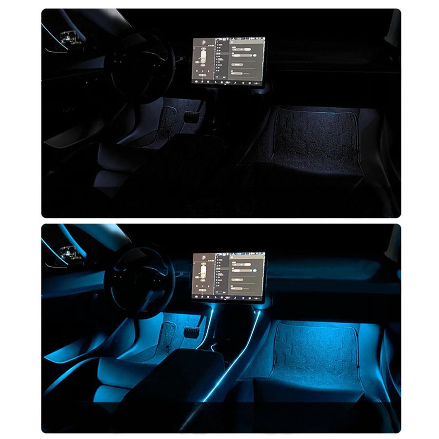 Neon Lighting for 21 Tesla Model 3 Model Y, RGB LED Strips for Interior, Multi-color Center Console with App Control