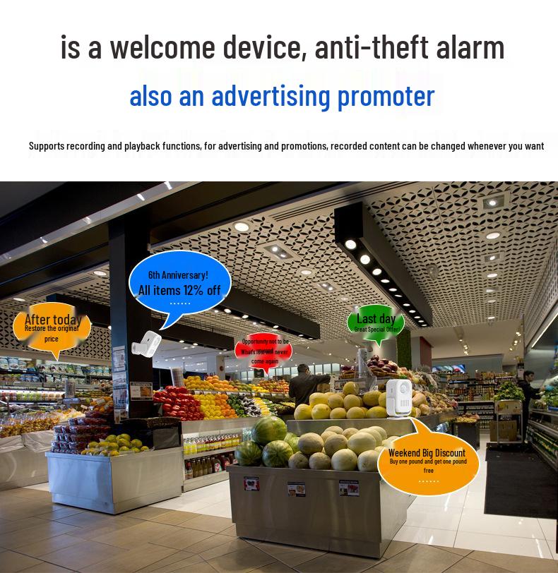 Wireless Recordable Doorbell & Welcome Sensor Alarm