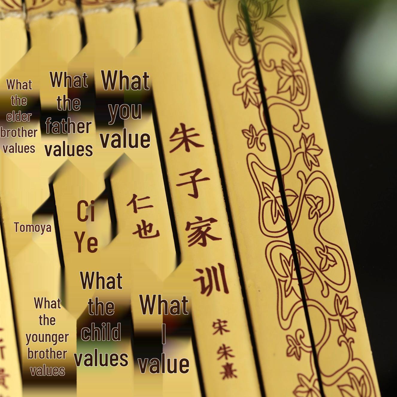 Zhu Yixuan Bamboo Slip Chinese Classics: UV Printed Zhuzi Family Instructions Bamboo Slip
