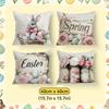 Rabbit Flower Easter Egg Pillowcase Printed Polyester 40/45/50Cm Throw Pillowcover Decorative Sofa Cushion Pillowslip Home Decor
