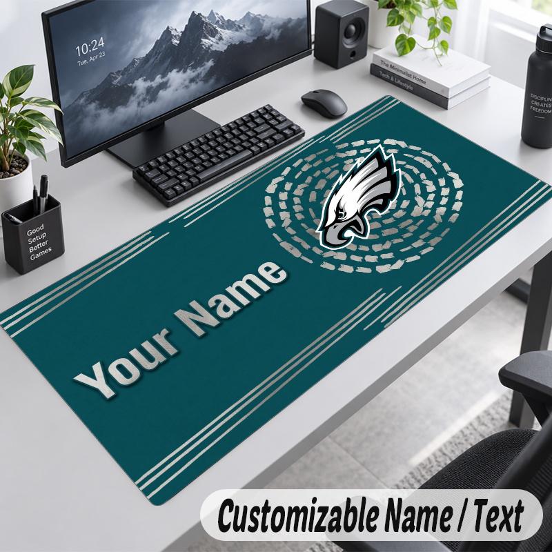 Philadelphia Eagles Personalized Large Mouse Pad Custom Name Text Extended Desk Mat Gaming Mousepad
