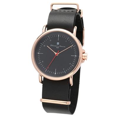 Orijinal Salvatore Marra Saat Salvatore Marra Günlük Yaşam Su Geçirmez Deri Kayış NATO Tipi PGBK SM22104-PGBK [Ürün]