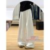 Black High-Waisted Wide-Leg Jeans for Women, Spring Season, Plus-Size, Loose Fit, Slimming, Casual Style, Long Straight-Leg Pants, Floor-Length