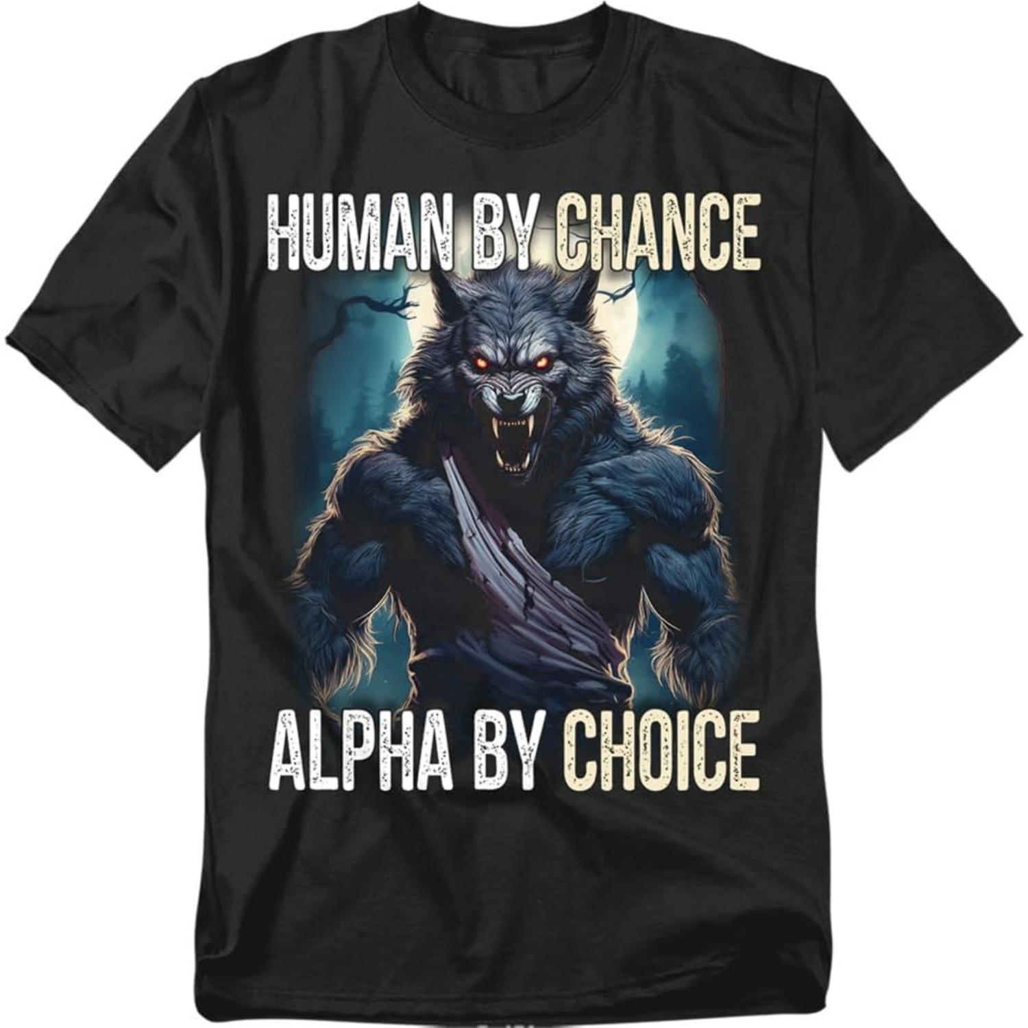 

Popfunk Werewolf Alpha T Shirt – Moon Howling Horror Fan Tee for Men or Women, Unisex Adult S чёрный