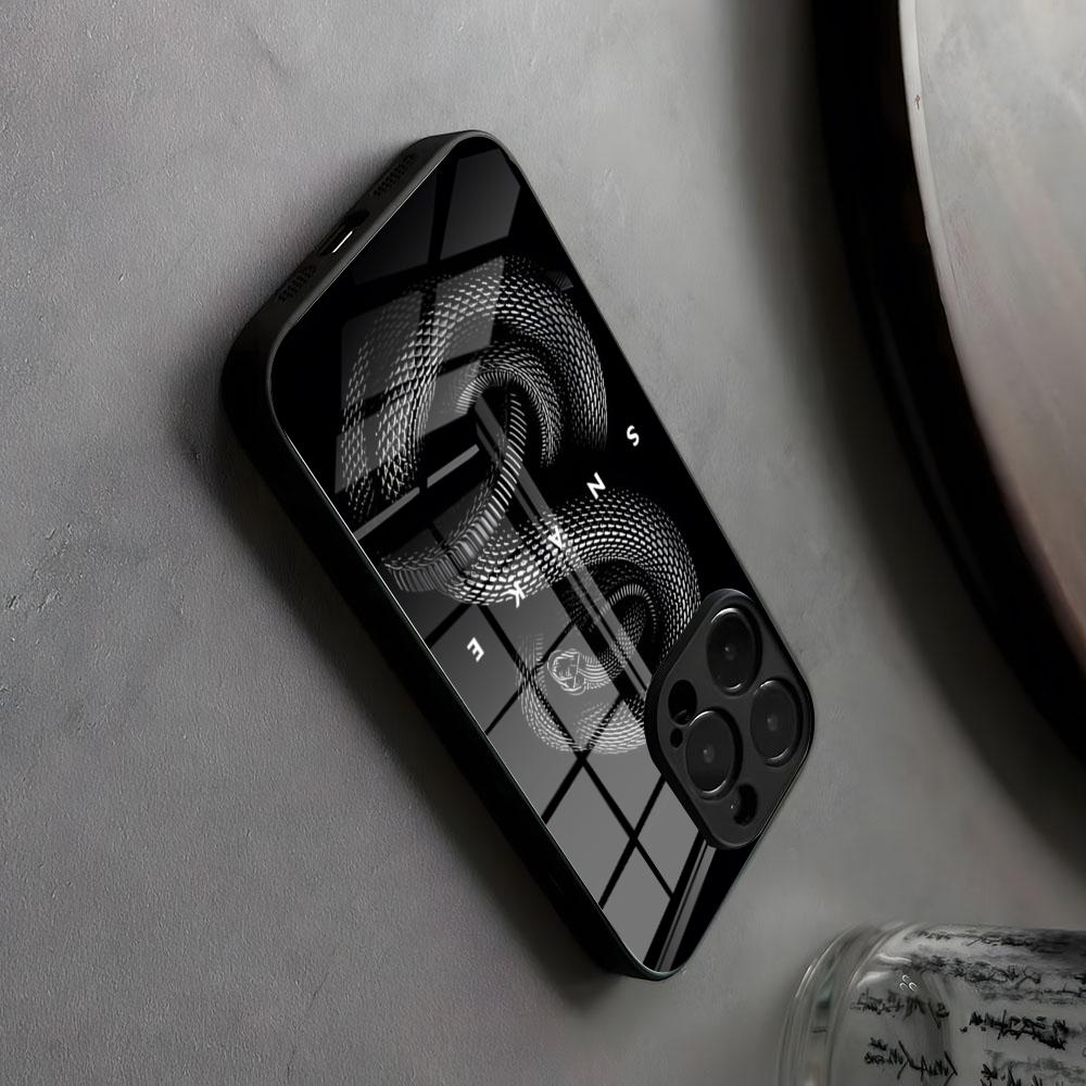 Snake Rose Skull Blvck Black Phone Case Wave Glass For IPhone17 Air 16 15 17 14 Pro Max 13 12 11 X XS XR Plus For Samsung S 25 2