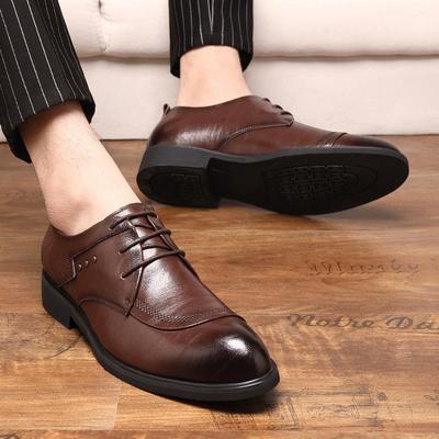 Trend Low-top Leather Shoes Men's Dress Casual Leather Shoes Work British Groom Wedding Leather Shoes 2025