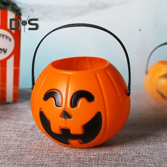 Halloween-Süßigkeiten-Eimer, Süßes oder Saures, Kürbis-Eimer, Aufbewahrungskorb, tragbare Halloween-Süßigkeiten-Schüssel, Kinder-Snackhalter für Partygeschenke