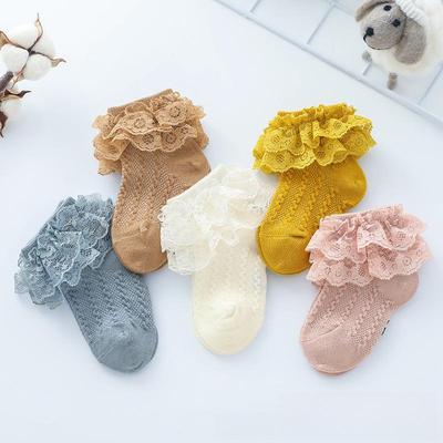 Prinzessinnensocken aus Spitze für Kinder: Frühlings- und Herbst-Tanzsocken aus Baumwolle für Mädchen