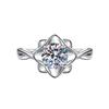 Open Adjustable European and American Style New Imitation Mosane Diamond Adjustable Girls' Ring Fashionable Creative Ring