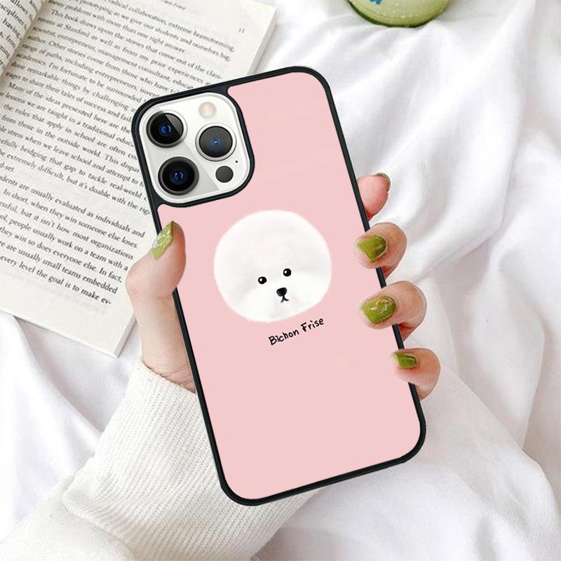Cute Cartoon Bichon Frise Celular Mobile Phone Cases For iPhone 17 Air 16 15 14 12 13 11 Pro MAX Plus SE2020 Coque Fundas