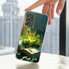 Lucky Art Four Leaf Clover Phone Case For Samsung A30,71,51,S9,10,20,Ultra,FE,Lite,S25,24,22,23,21,PIus,Transparent, Silicone