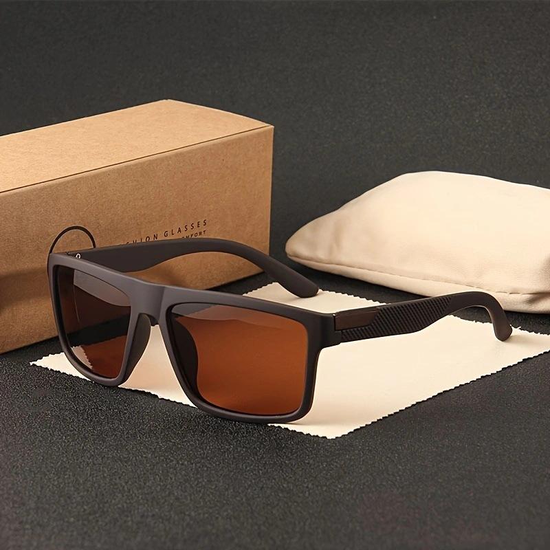 

Мужские поляризованные простые персонализированные солнцезащитные очки в оправе из поликарбоната коричневого цвета для вождения на открытом воздухе мужские декоративные очки для рыбалки