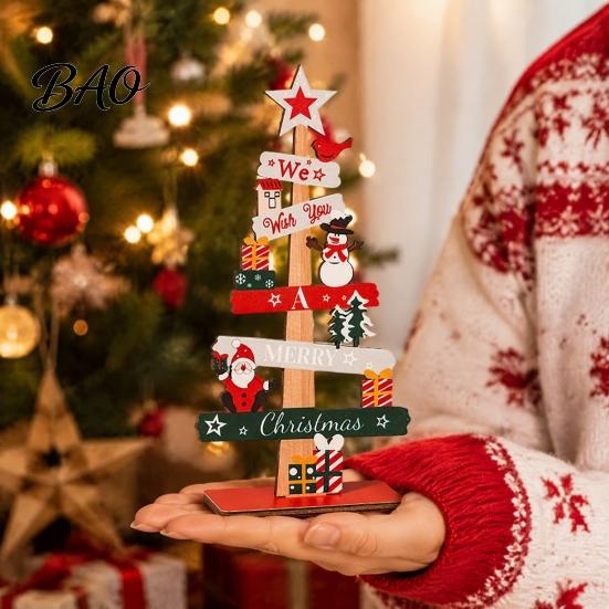 Handmade Xmas Table Centerpieces Christmas Tree Ornament, Wooden Letter Sign Decorative Ornaments Compact Stable Party Supplies for Holiday Home Decor