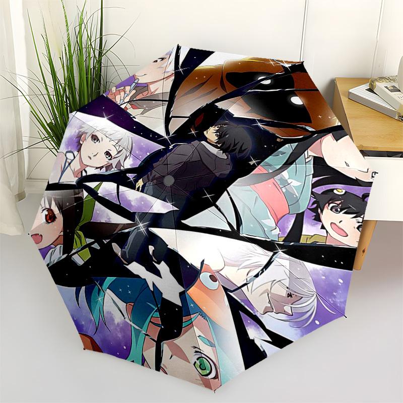 

1pc Anime Characters Outdoor Umbrella - Automatic Opening/Closing, Portable 3-Fold Design, 8-Rib Iron Frame - Perfect Gift for Fans, Travelers, D