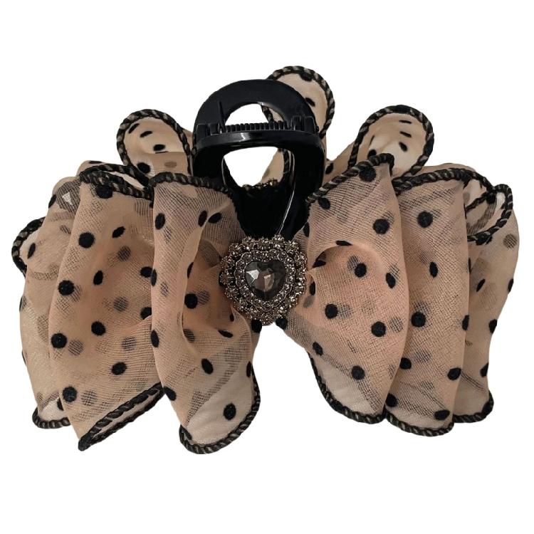 Charm Butterfly Hairpin Polkas Dots Meshes Hair Clip Multipurpose Hair Clamp for Women and Girls