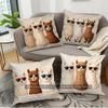 Cool Sunglasses Alpaca Square Throw Pillow Covers Pattern Cushion Cover Suitable for Sofa Bedroom Car Pillow Cover