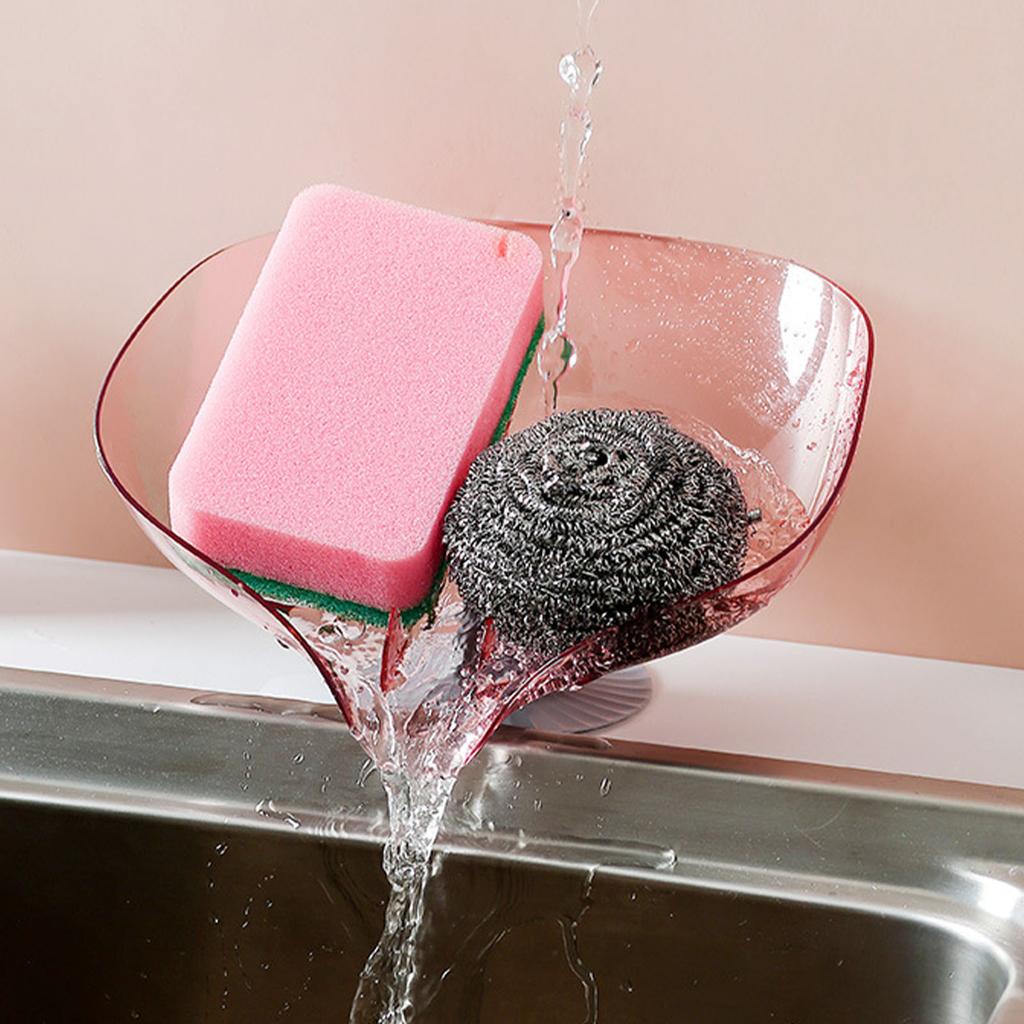 Suction Cup Drain Holder Dishwashing Sponge Ball Storage Tray Plastic Drainage Organizer for