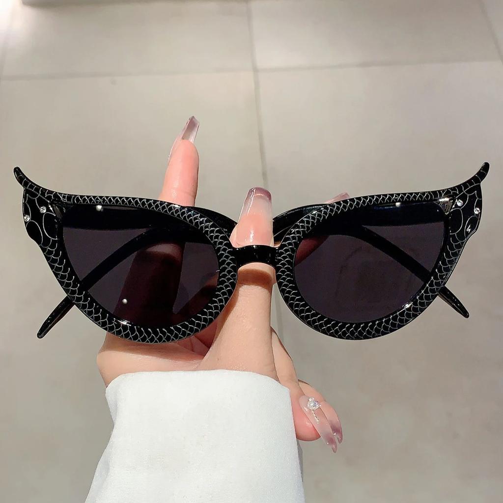 KAMMPT Cat Eye Sunglasses Vintage Snake Frame Multicolor Women Stylish Trendy Brand Design Shade Eyewear