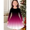 Girls' 3D Gradient Princess Dress Long Sleeve Summer Spring Vacation Daily Holiday Princess Beautiful Sweet Kids 4-12 Years Casual Dress A Line Dress