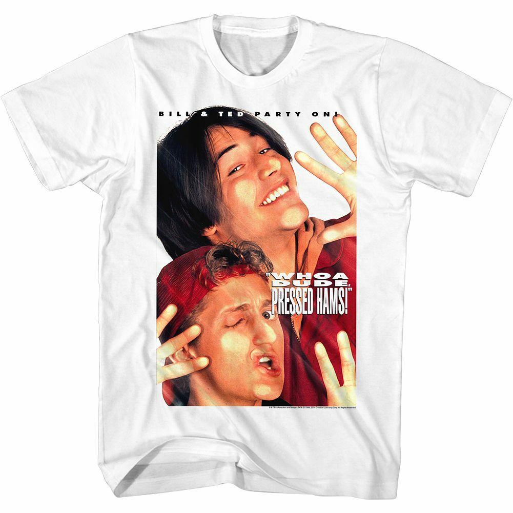 Bill and Ted Pressed Hams White Adult T-Shirt M