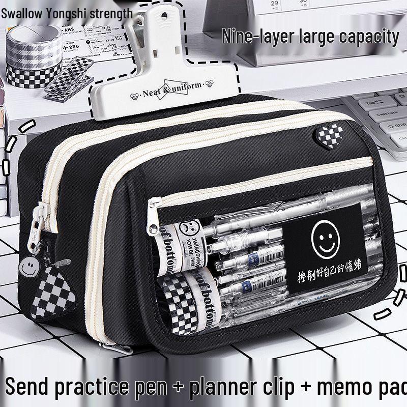Large Capacity Transparent Pencil Case for Girls and Boys - New Style for Junior High Students