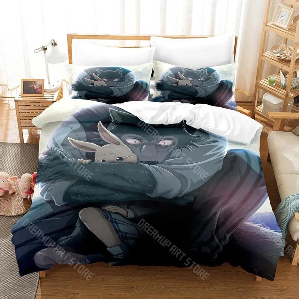 3D Print BEASTARS Anime Bedding Set Single Twin Full Queen King Size Bed Set Aldult Kid Bedroom Duvetcover Sets Bed Sheet Set