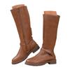 Women's Fashion Casual Retro Belt Side Zipper High Top Mid Calm Boots Glitter Rain Boots for Women Mid Calf