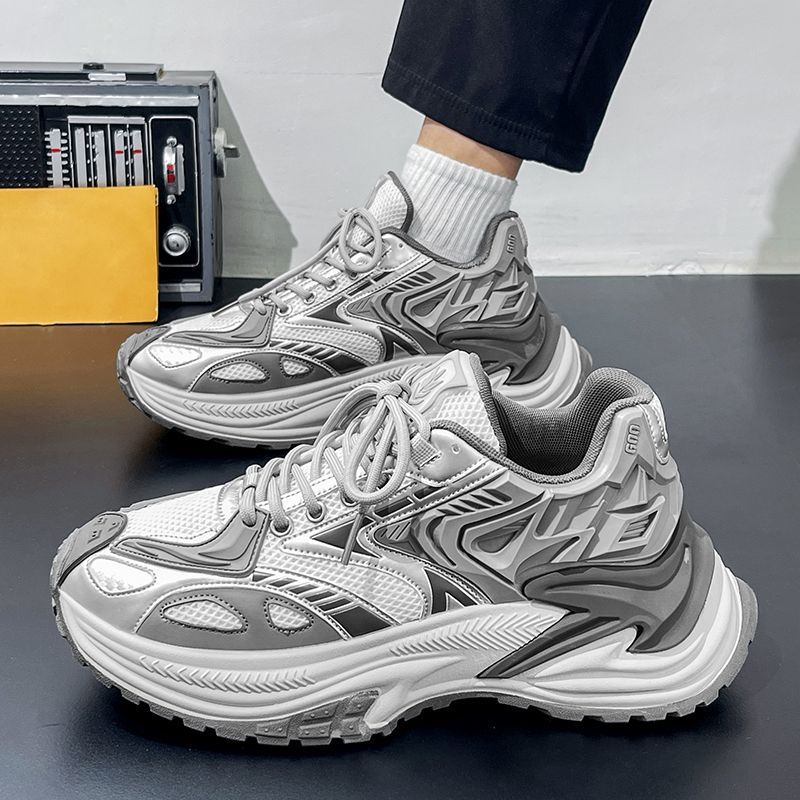 Mesh Upper Thick Platform Breathable Running Male Sports Shoes Simple Unisex Athletic Outdoor Low Price Men's Casual Sneakers