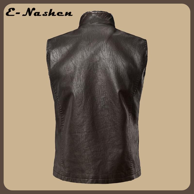 Men's Plus Size PU Leather Jacket - Early Autumn Retro Style Vest