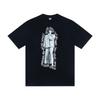 Camiseta de Algodón Unisex de Corte Holgado con Estampado de Letras Camiseta Casual de Manga Corta para Adolescentes y Adultos