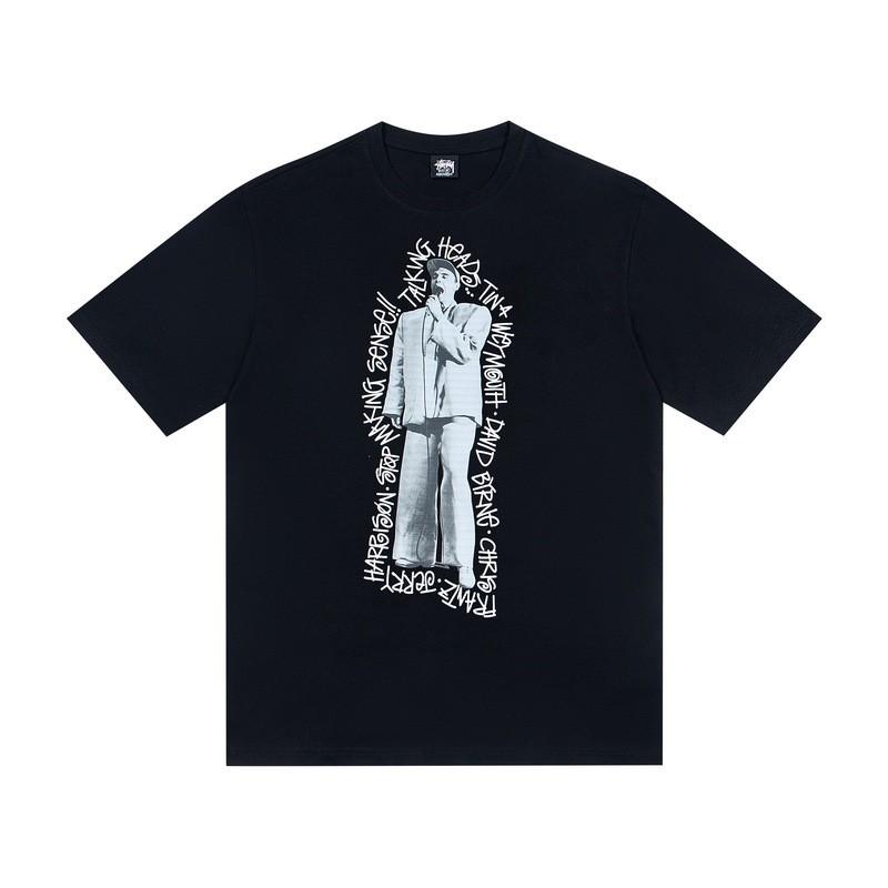 Camiseta de Algodón Unisex de Corte Holgado con Estampado de Letras Camiseta Casual de Manga Corta para Adolescentes y Adultos