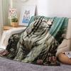 1 Stück Retro Realismus Druck Flanell Decke, Hohe Qualität, Bequem für Alle Jahreszeiten, Heimdeko, Wärme und Komfort