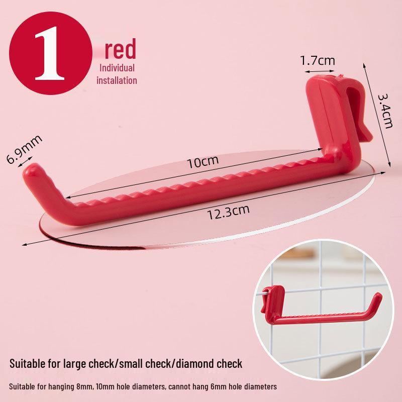 Nail-Free Grid Panel Hook for Wire Mesh Shelves - No-Drill Wall Storage Hooks for Kindergarten Display