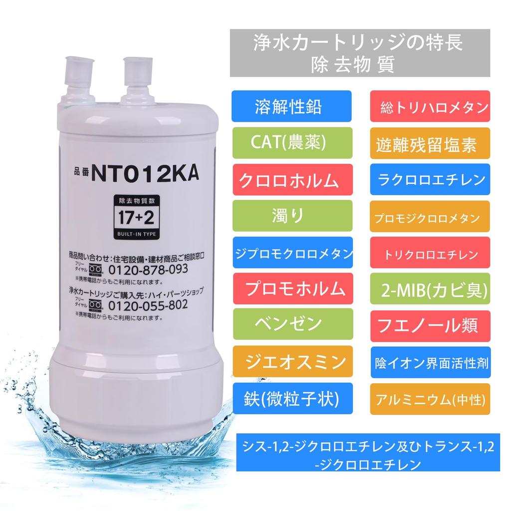 Sparkio Replacement Water Filter Cartridge for Removes Kitchen Parts SENT012KA/NT012KA, High-Performance, 17+2 Substances, Under-Sink Type,