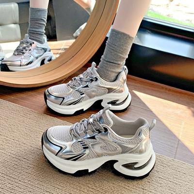Frühling 2026 Neue Mesh Damen Freizeitschuhe Einfarbige Klobige Sneaker Bequeme Atmungsaktive Sportschuhe tenis de mujer