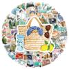 10/30/50pcs Retro Outdoor Travel Hiking Stickers Cartoon Watercolot Aesthetic Sticker Scrapbook Phone Suitcase Decals Decoration