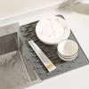 Sloped Silicone Countertop Drying Mat Heat Resistant Nonslip Kitchen Drainage Pad For Dishes Utensils