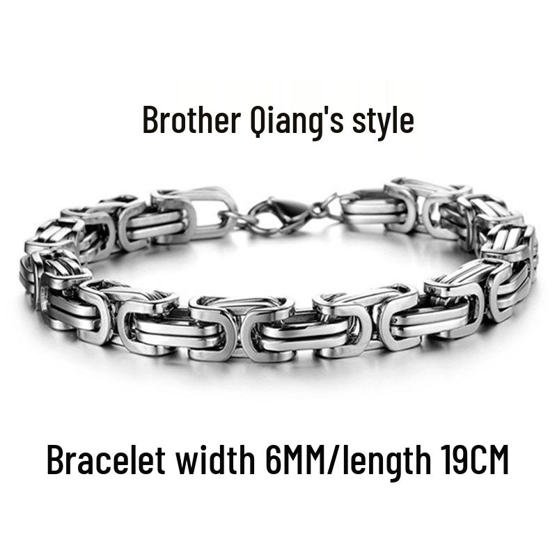 

Браслет мужской Kuang Biao из серебристой титановой стали «Императорская цепь» – Смелый и стильный килевой дизайн