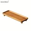1PCS Solid Wood Serving Tray - Vintage Style Pedestal Stand for Kitchen & Dining, Portable Retro Decor with Sturdy Construction